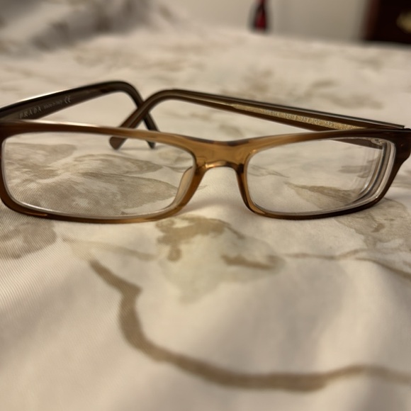 PRADA light brown rectangular eyeglass frames, excellent like new condition - Picture 8 of 8